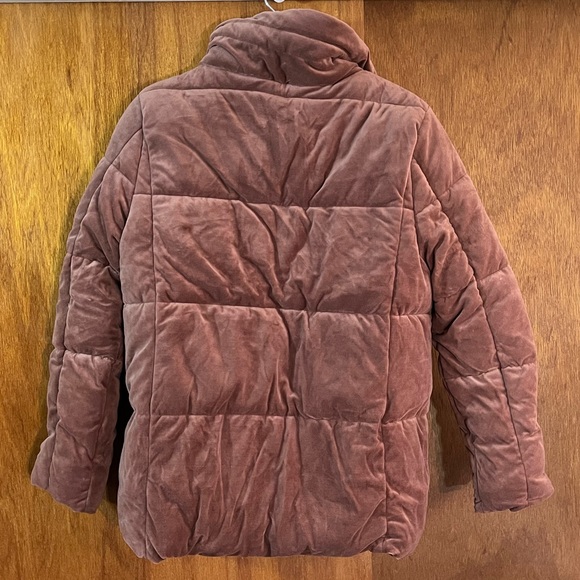 ISAAC MIZRAHI Velvet Dusty Mauve/Brown Puffer Jacket Sz M - Picture 2 of 4